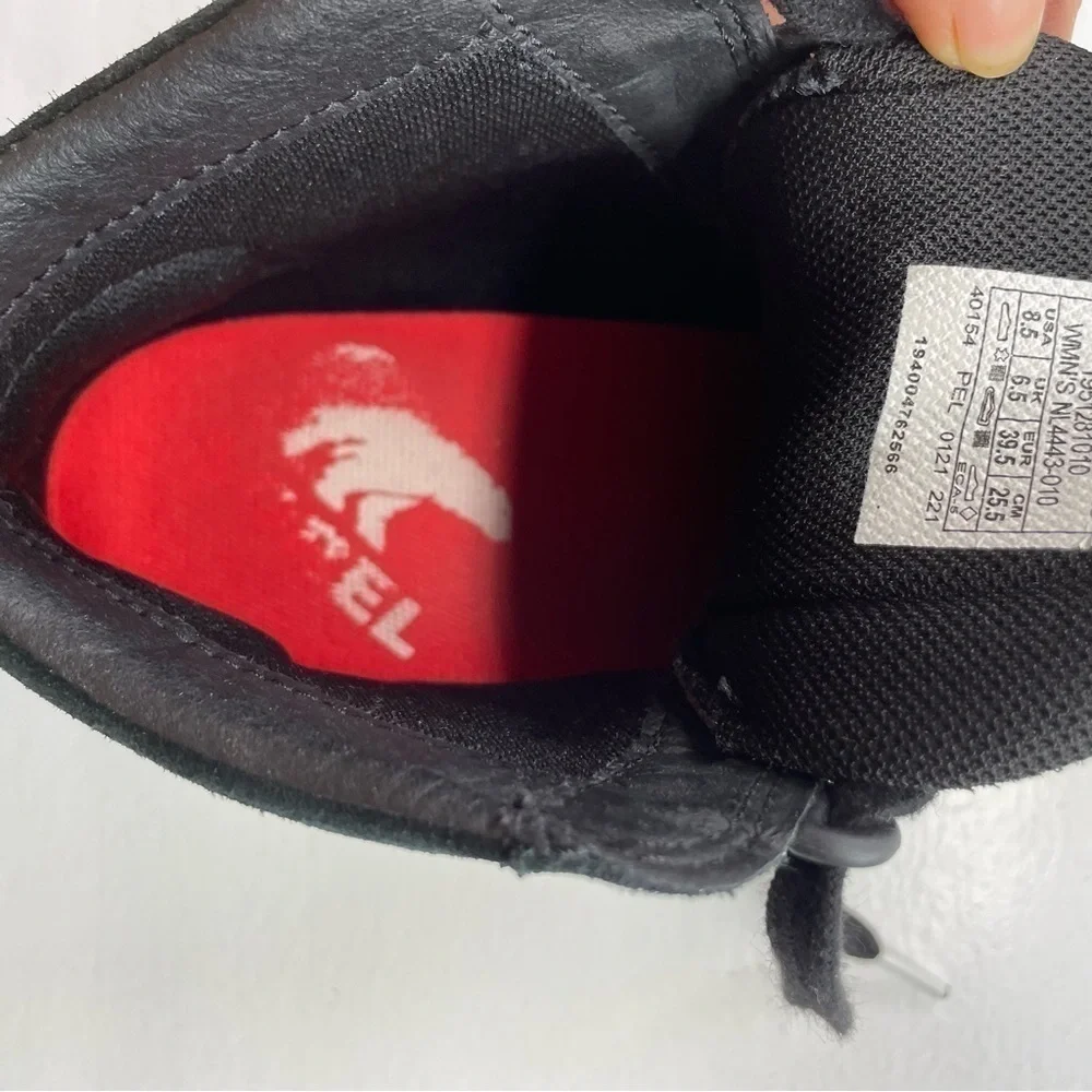 Sorel Out N About‎ Wedge Bootie Womens 8.5 Black Sea Salt Suede